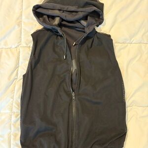 Black Reversible Hooded Vest